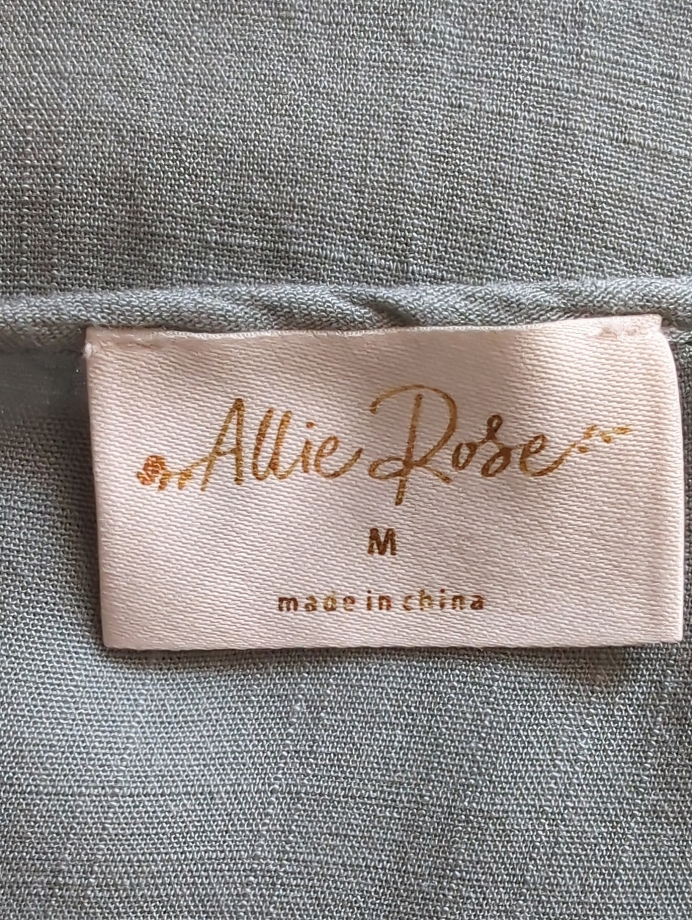 Allie Rose Boho Lace Trim Tie Front V-Neck Blouse Mint Sage Blue Green MEDIUM - Picture 3 of 16